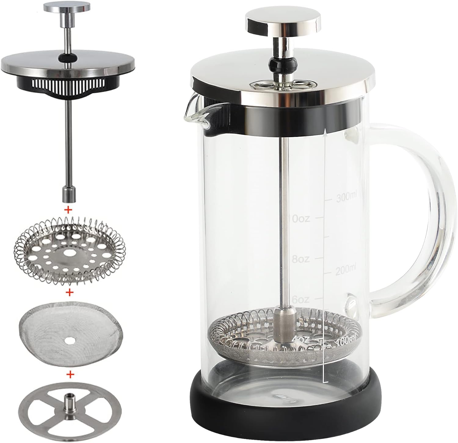 ステンレスコーヒープレス ホワイト FREGMENT 1L Amazon | POLIVIAR フレンチプレス 1L コーヒープレス 真空断熱