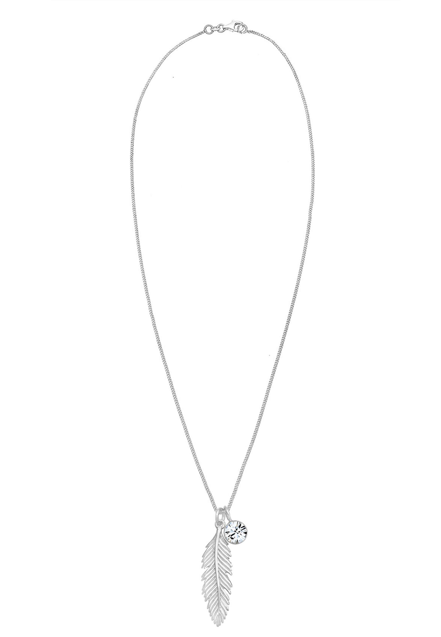 Elli Collar Mujer Colgante Pluma Tendencia con Cristales en Plata Esterlina 925