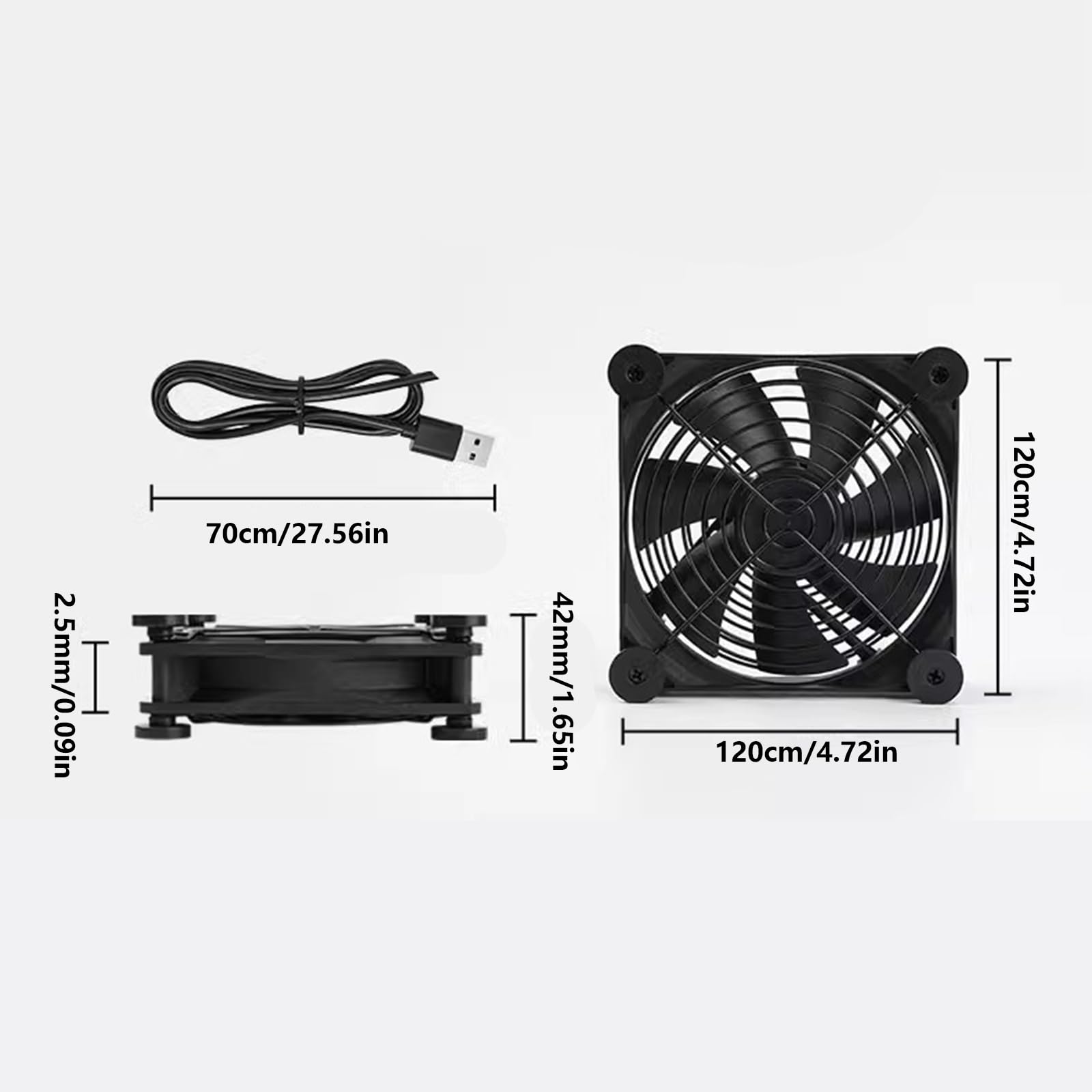 High Airflows 120mm USB Ventola di Raffreddamento Con Piedini In Gomma Per Router Modem DVR E PC Laptop Stand USB Powereds Fan