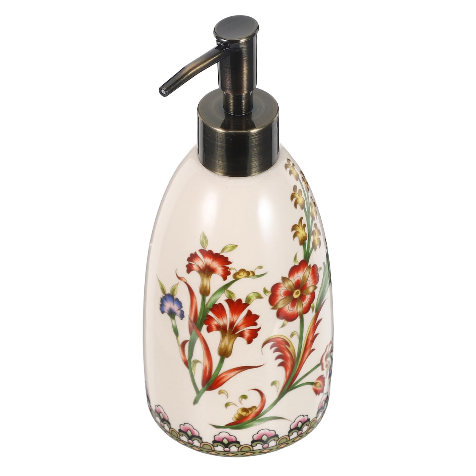 jojofuny Dispensador de Jabón de Cerámica 450 Ml, Recargable, Diseño Ergonómico para Cocina y Baño, Recipiente Decorativo para Encimera