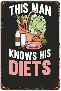 Aesthetic Tin Signs This Knows His Diets Ketosis Ketognenic Keto Diet Vintage Wall Decor for Home,Garden,and Office Retro Posters with Inspirational Quotes and Words 8x12IN