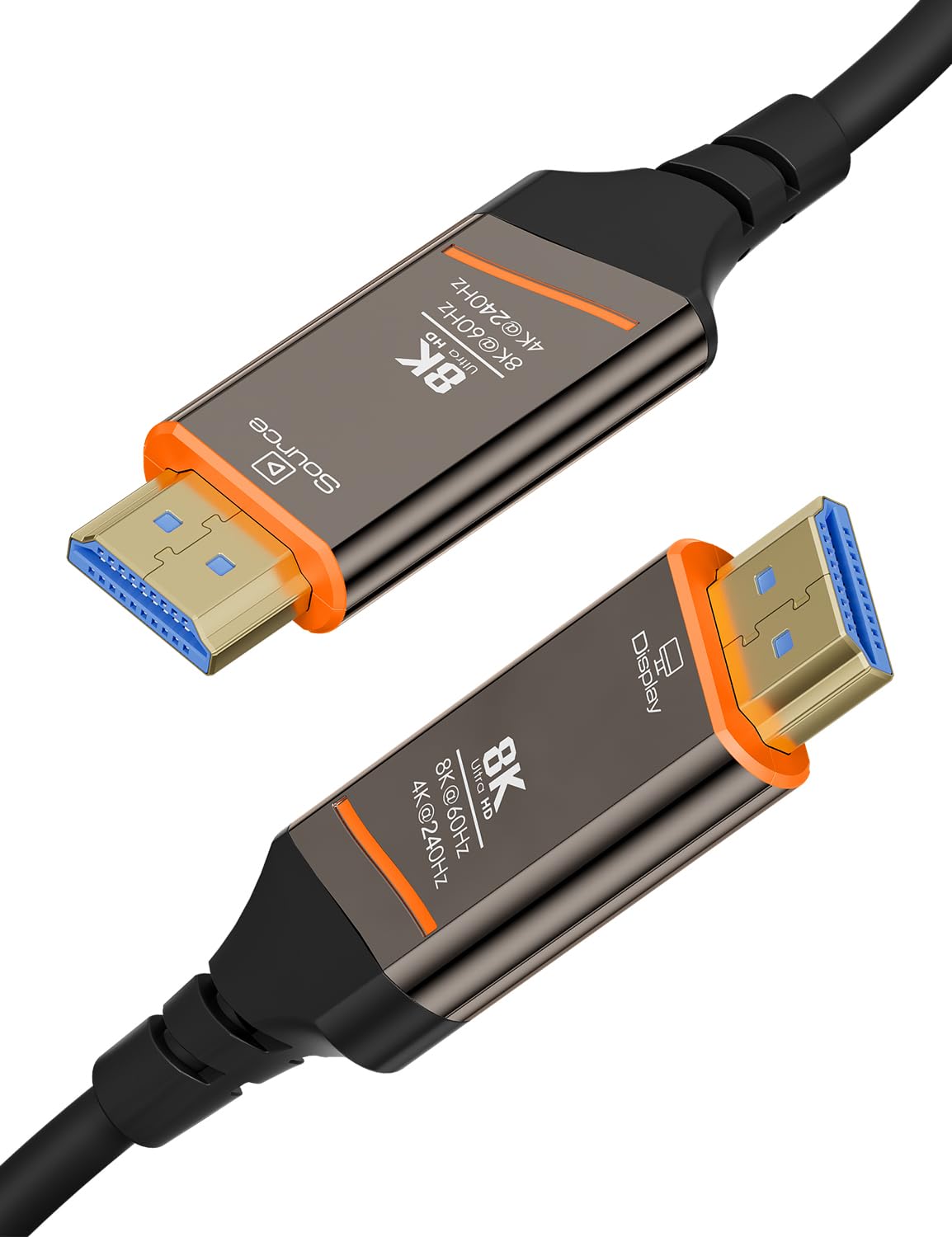 Cavo HDMI in fibra ottica 8K, 30 metri, 48 Gbps Ultra High Speed HDMI 2.1 8 K @60 Hz 4 K @120 Hz Dynamic HDR, eARC, HDCP 2.2&2.3, 3D, compatibile con PS5, Xbox, HDTV, monitor, proiettore
