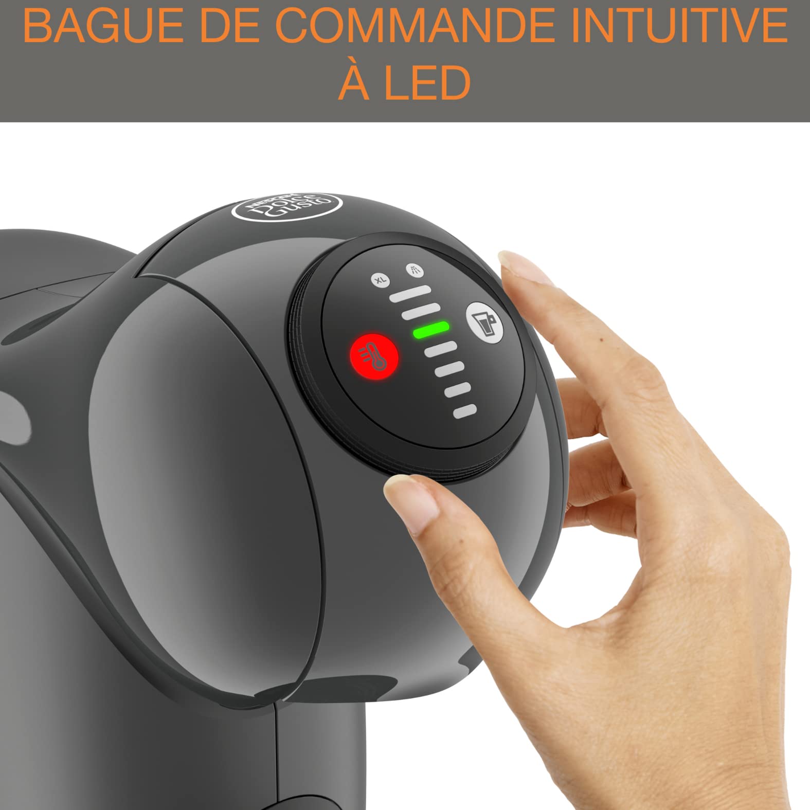 Krups Nescafé Dolce Gusto Machine à café capsule, Pression 15 bars, Tailles des boissons ajustables, Expresso parfait, Arrêt automatique, Compact, Genio S, Anthracite KP240B10