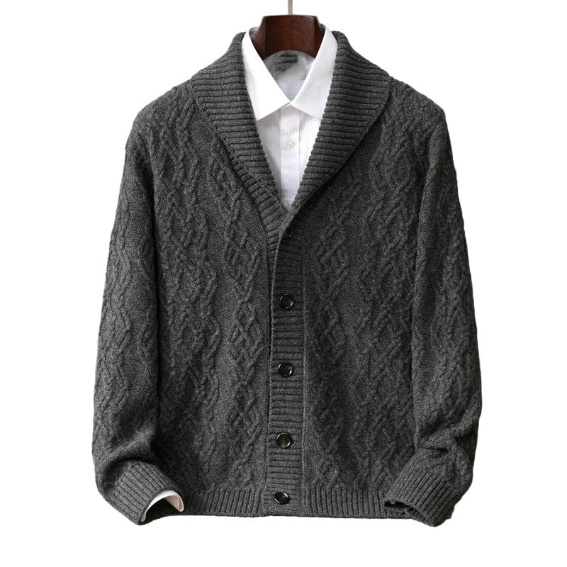Men's Autumn Winter Thickened Warm Base Cashmere Knit Sweater Cardigan3