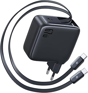 Baseus Enercore caricatore USB C 67W con cavi retrattili