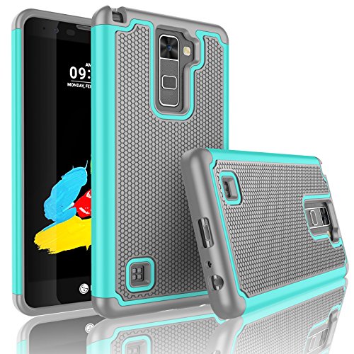 Tekcoo LG Stylo 2 Plus Case, LG Stylus 2 Plus Case, [Tmajor Series] Shock Absorbing [Turquoise] Hybrid Rubber Plastic Impact Defender Rugged Case Cover for LG G Stylo 2 Plus MS550 K530 K535