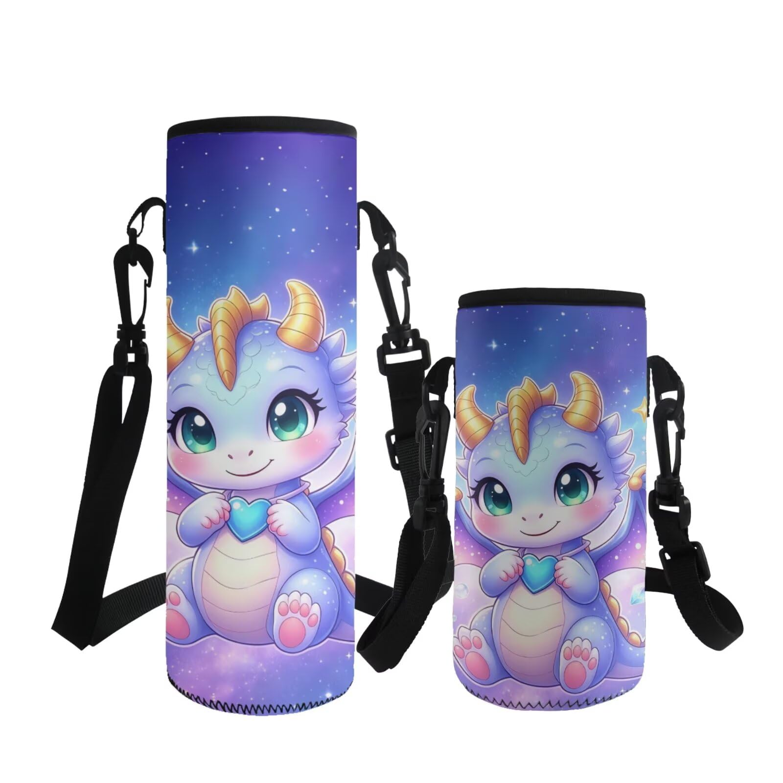 ASQVTIFE Cute Dinosaur Water Bottle Carrier for Kindergarten Elementary Insulated 500ml Planet Dinosaur Water Bottle Carrier with Adjustable Shoulder Strap Camping Hiking S — image 1
