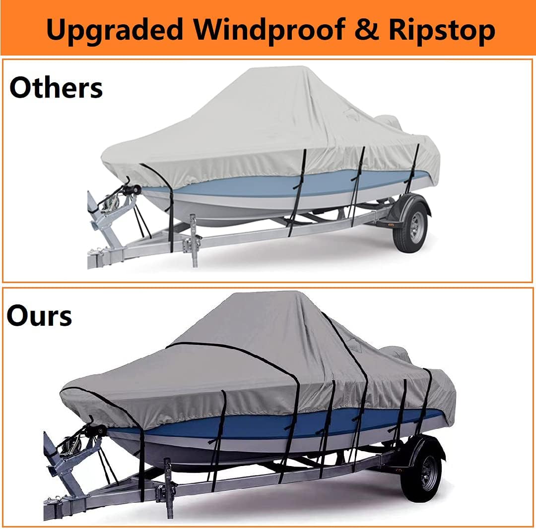Zuihao 800D Heavy Duty Center Console Boat Cover, 2021 Upgraded Trailerable Boat Center Console Cover with 17 PCS Windproof Straps, Storage Bag : Sports & Outdoors