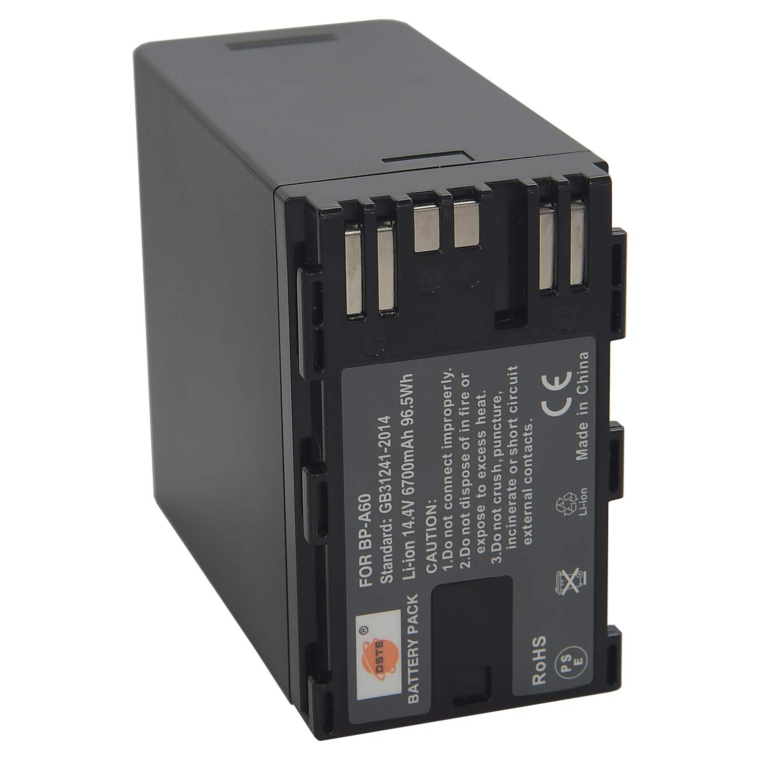 DSTE® Rechange Batterie Compatible pour Canon BP-A30,BP-A60,BP-A90,Canon EOS C200,C200B,XF705 4K UHD,C220B,C300 Mark II PL Cinema