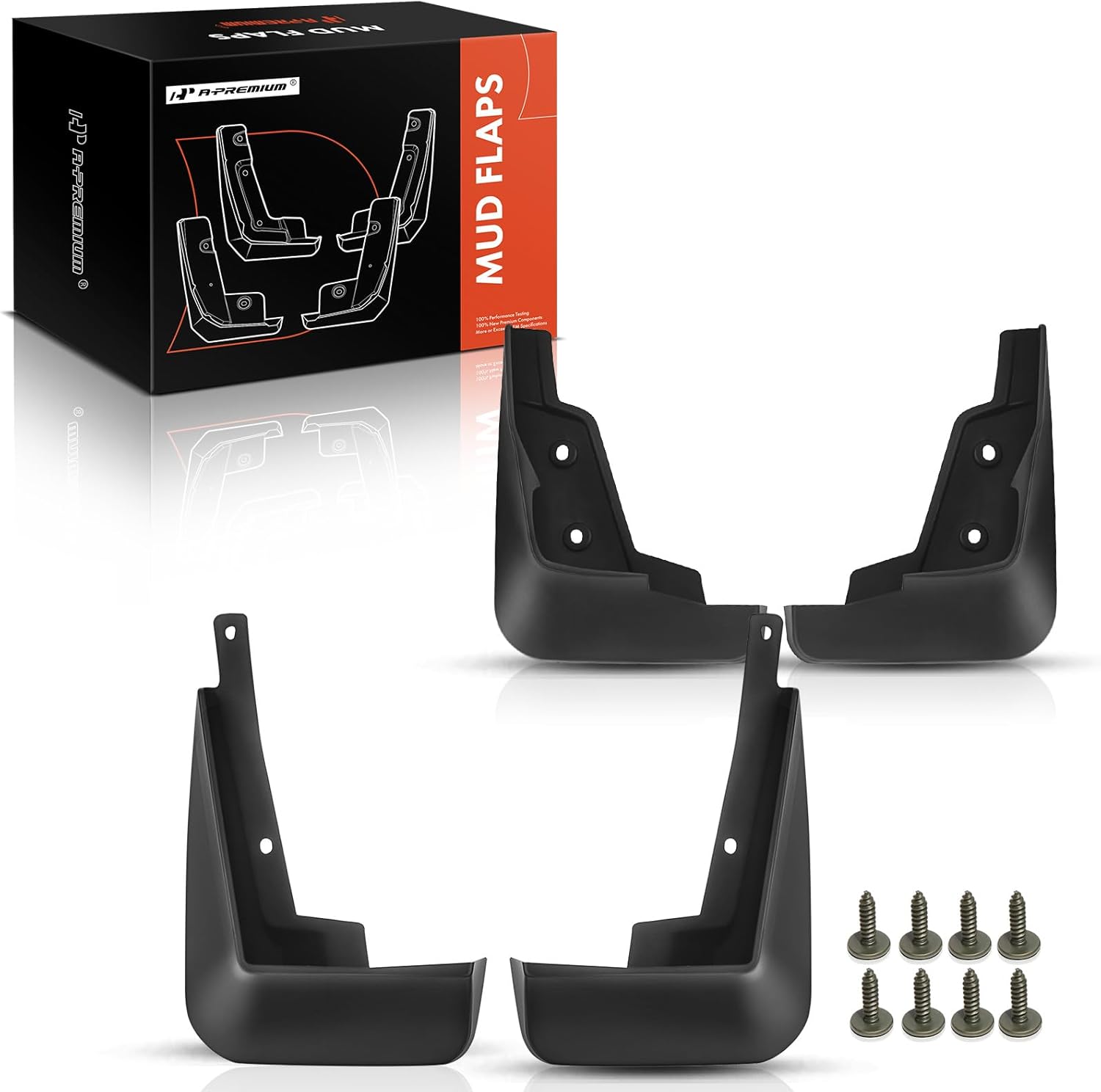 A-Premium Mud Flaps Compatible with Chevrolet Cruze 2016 2017 2018 2019 Sedan, No Drilling Required Mud Guards with Hardware Accessories, Set of 4 Front and Rear