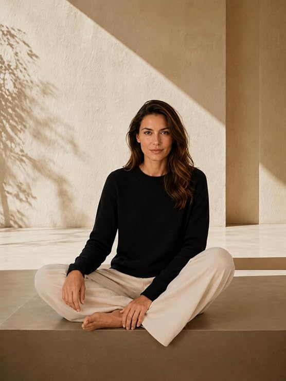 State Cashmere Womens Essential Crewneck Sweater 100% Pure Cashmere Classic Long Sleeve Pullover