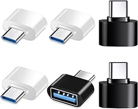 USB C Adapter(6PCS),USB C to USBA OTG Adapter Compatible with Huawei Samsung Galaxy S22 S21 S20 Pixel Xiaomi MacBook Pro Type C Phones, Tablets and More (White and Black)