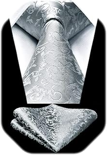 Paisley Ties for Men Solid Tie Handkerchief Floral Men's Necktie & Pocket Square Set Wedding Classic Mens Ties