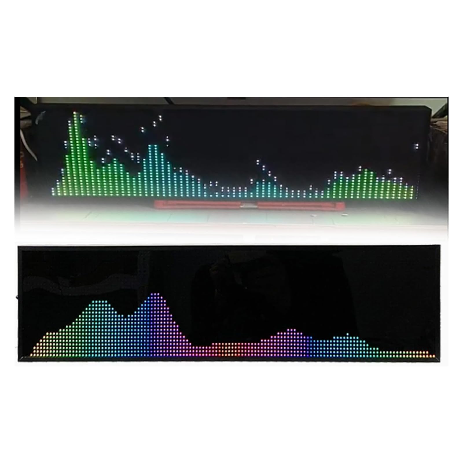 Analizzatore Di Spettro Audio Professionale, Luce Ritmica Controllata Dal Suono, Con Orologio Digitale, Scheda Analizzatore Con Display A Barre Di Livello Audio Rgb, 4 Gamme Di Frequenza, Per