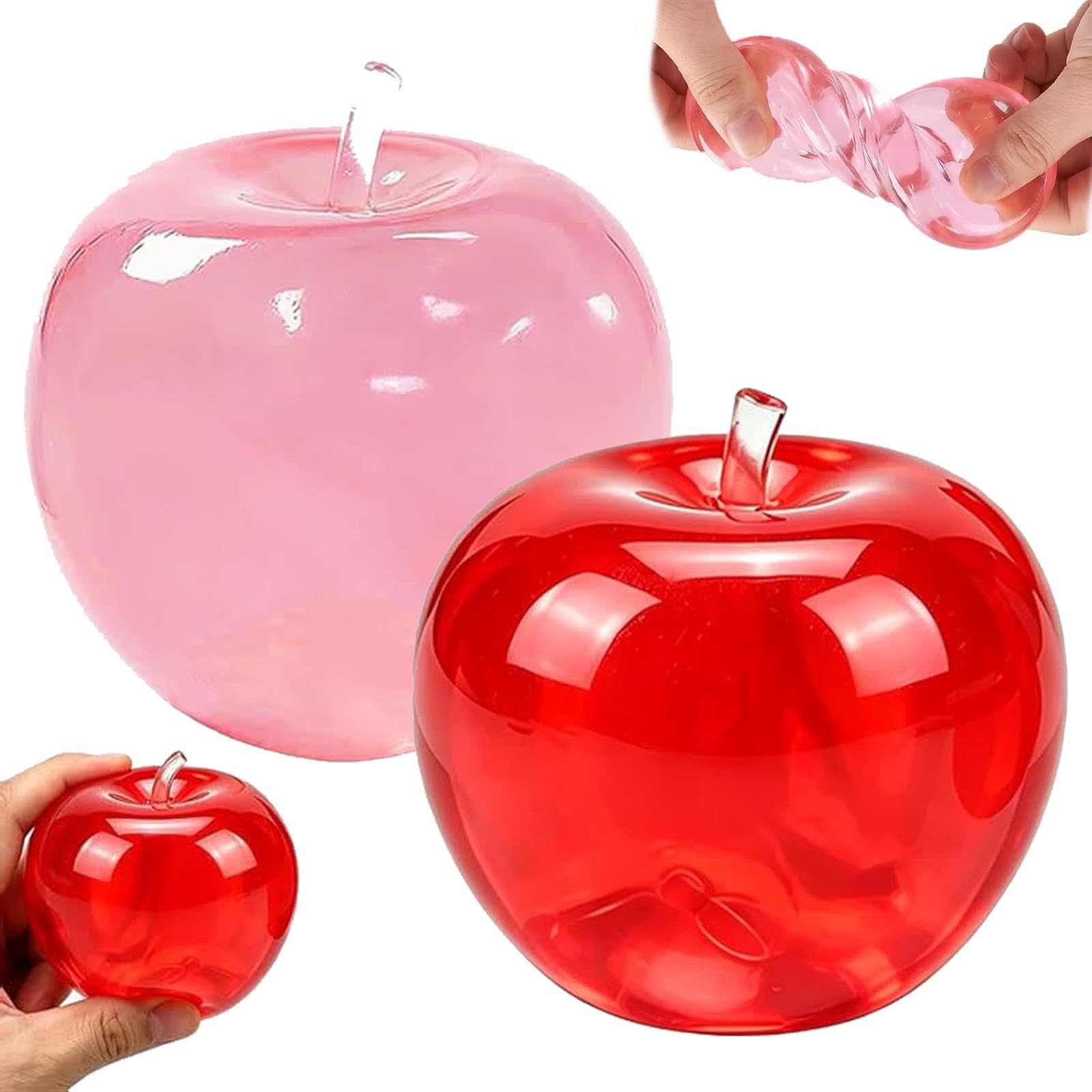 2PCS Apple Squishy, Slushy Apple Squishy for Students and Daily Leisure, Focus and Hand Activity Tools, Hand Exercise and Sensory Integration Activities