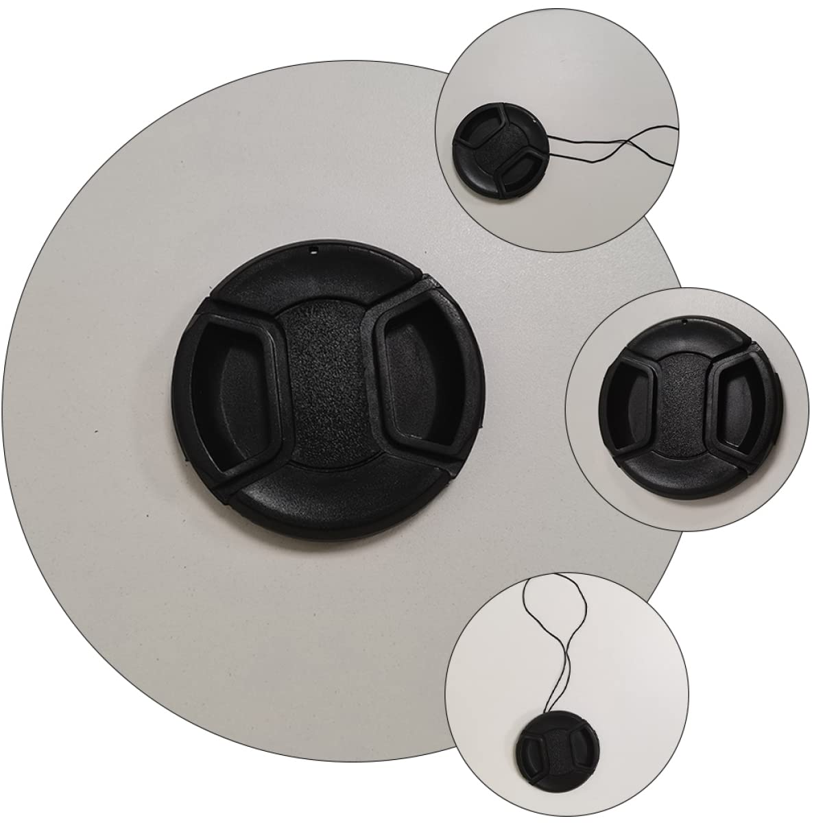 LAPYAPPE 4Pcs Splashproof Camera Lens Cover Snap Lens Protector for Lightweight Durable Design Provides Reliable Protection for Your Camera Lens