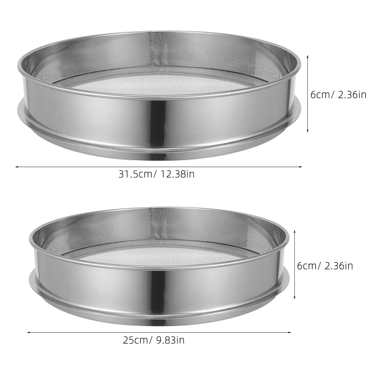 Toddmomy 2er-Set Gartensandsiebe: Robustes Edelstahl-Bodensieb mit 10 Maschen – 5 mm Maschenweite – Kompostsieb für Gartenbau und Pflanzarbeiten