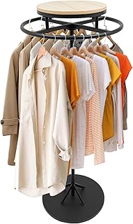 Round Clothing Rack for Retail, Freestanding Round Garment Rack for Hanging Clothes, Floor Standing Hanging Rack for Clothes Boutique, Portable Retail Display stand for Gift Shop Laundry Room
