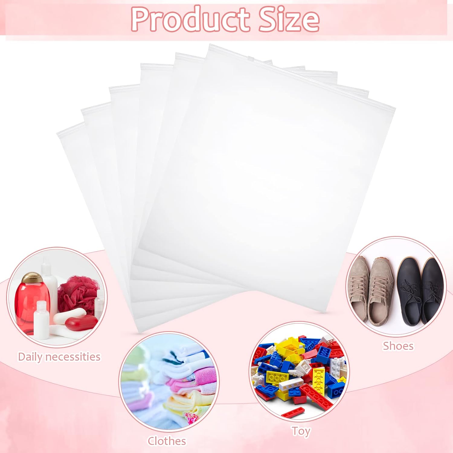 100 Pack Frosted Zipper Packaging Bags Clear Poly Bags Resealable Plastic Zipper Clothes Storage for Clothing Shirt Jeans Pants T-shirts Organizer Packaging Products (13.78 x 15.75 Inch)