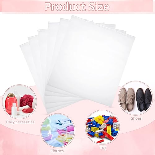 Miniatura 4 de Paquete de 100 bolsas de embalaje con cremallera esmerilada, bolsas de polietileno transparente con cierre de plástico resellable, almacenamiento de