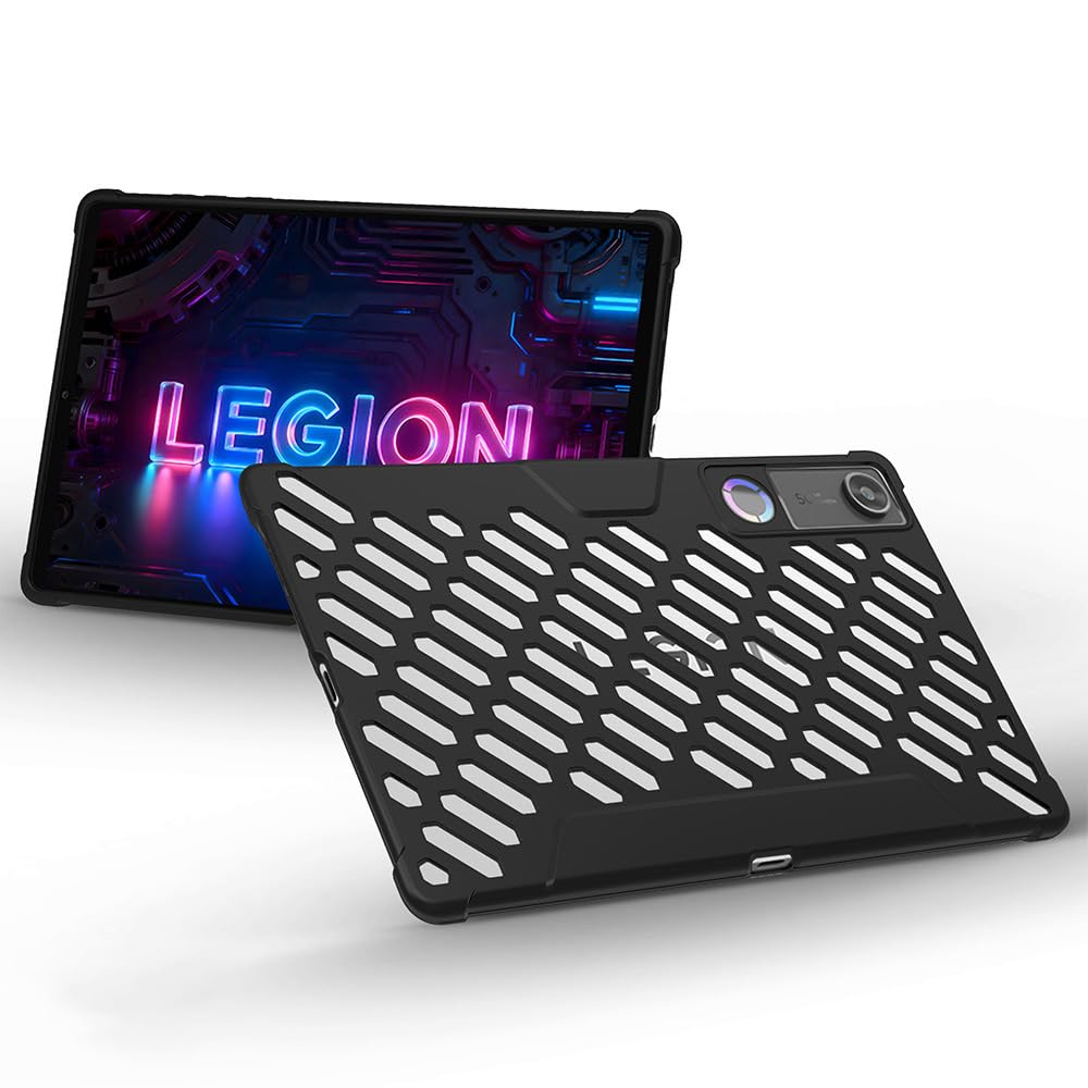 【2026先行発売】ケース For Lenovo Legion Tab (8.8", 5) /Y700 2026 用 ケース8.8インチ TPU 携帯ケース放熱穴の設計 純正 全面守る 丈夫な 対衝撃 シリコン 四角 バンパー 傷つけ防止 保護 四隅の厚 いエアバッグ Lenovo Legion Y700 8.8インチ 対応タブレットケース (ブラック)