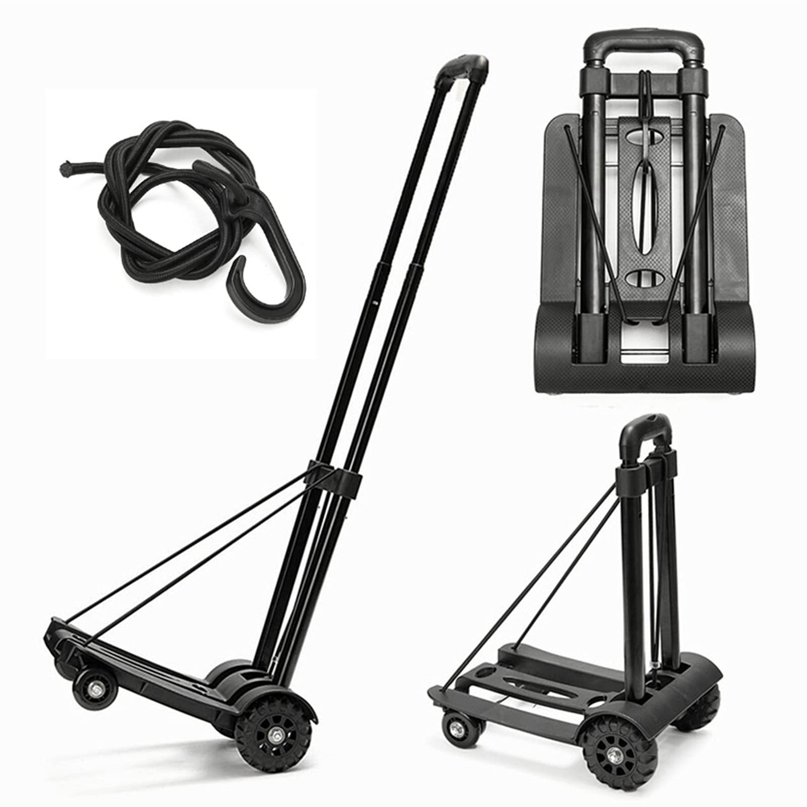 FAXIOAWA Carrello a Mano Carrello Pieghevole da Giardino Carrello Carrello Carrello a 4 Ruote per Carrello portabagagli Carico 75 kg