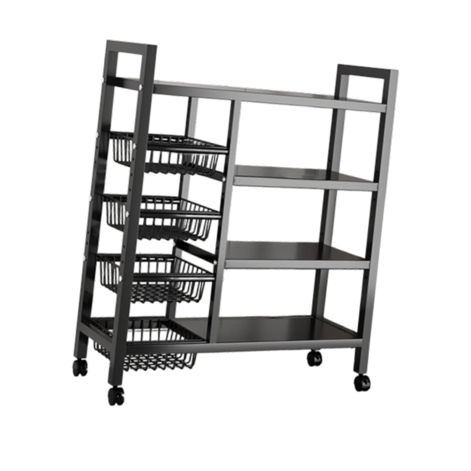 Robusto scaffale portaoggetti da Cucina con Ripiani Regolabili in Altezza, Organizer per impieghi gravosi, Armadio per Bagno e dispensa, Ripiani