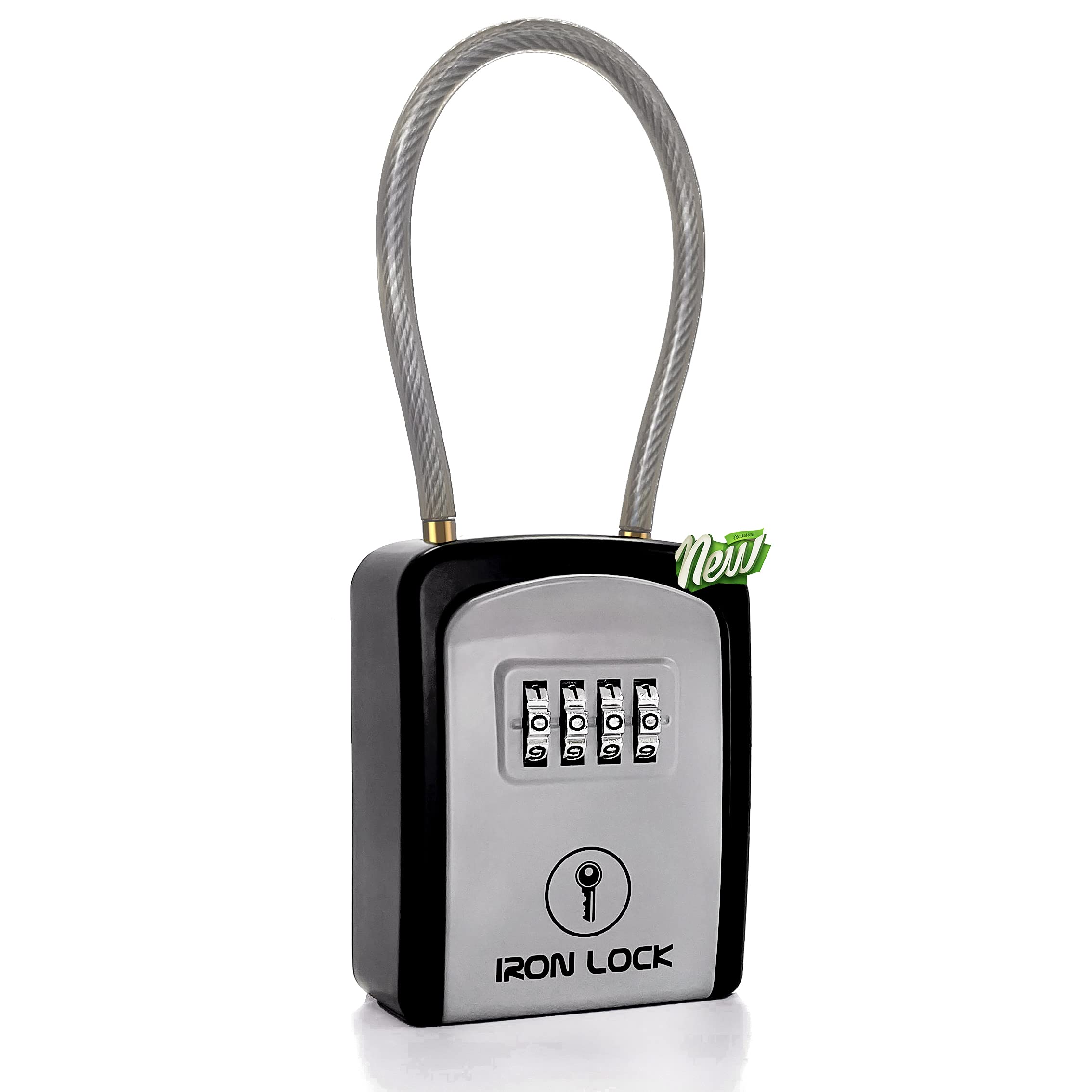Iron Lock Cable Shackle Portable Key Lock Box for Keys 4 Digit