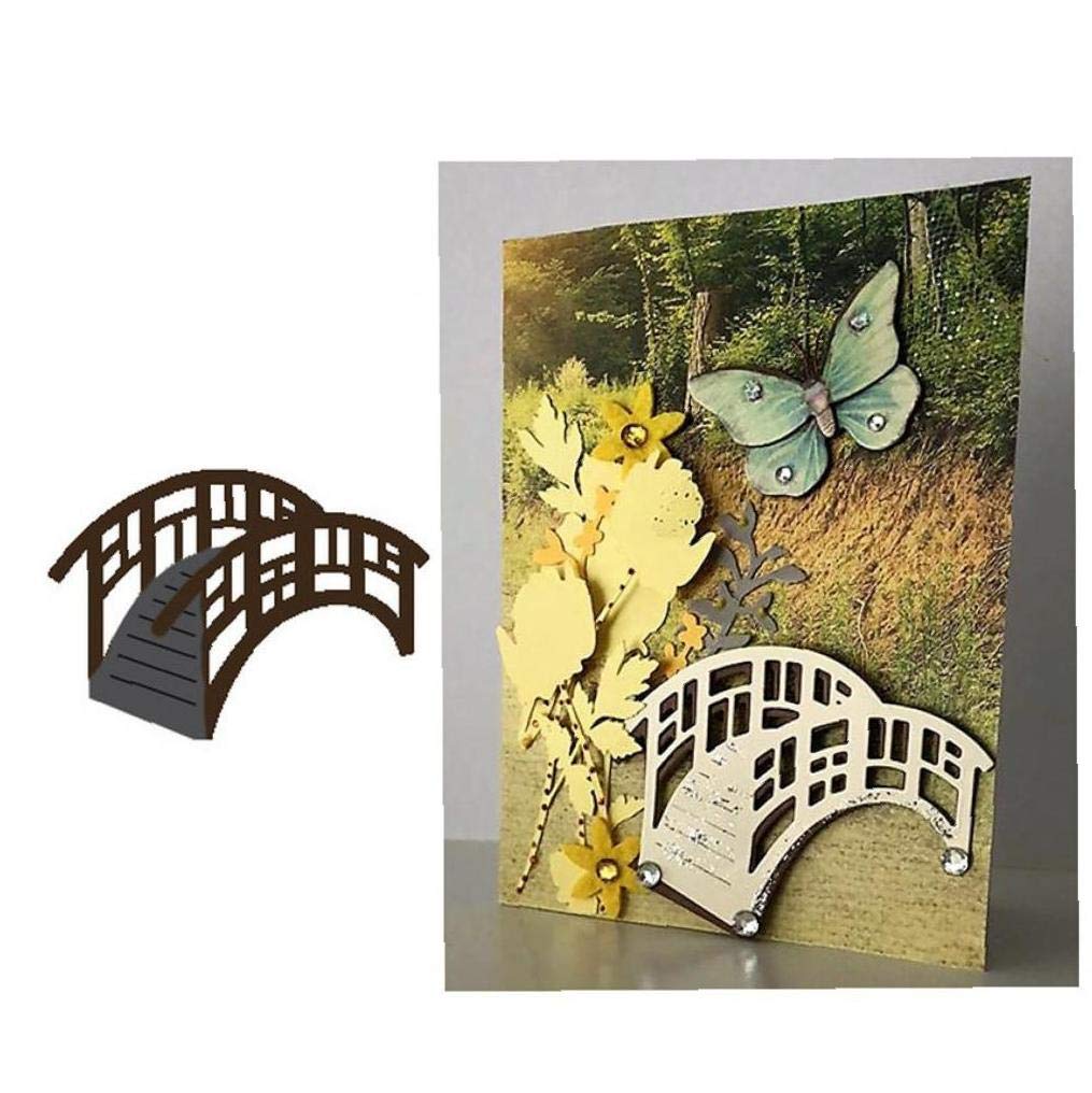 Byfri Silver Bridge Metal Cutting Die Scrapbooking Stencils Embossing Cuts For Card Making Cards Craft