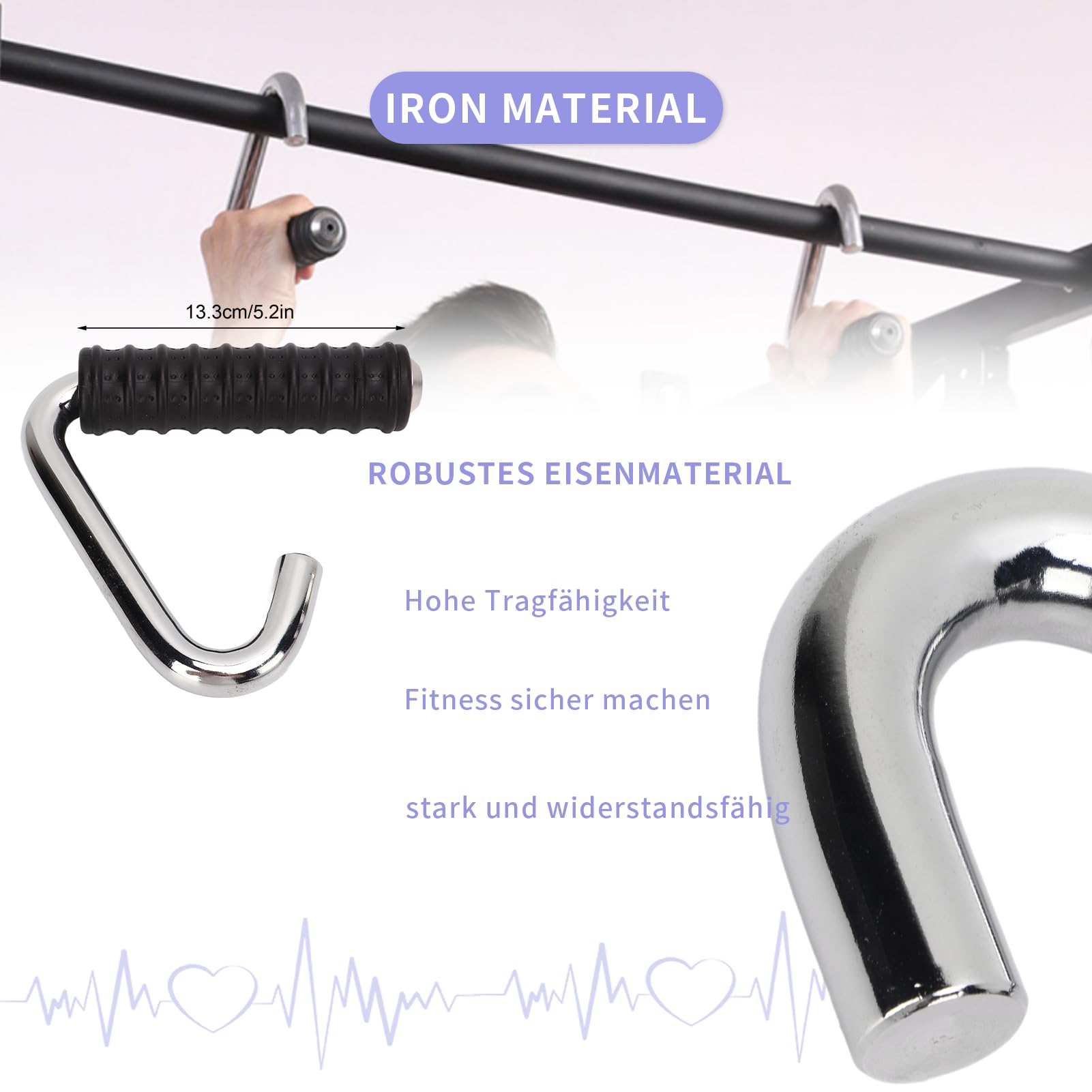 POENVFPO Impugnatura Per Fitness, Maniglia Per Fitness A Forma Di C Manubrio Per Palestra C Manubrio Per Allenamento Fitness In Gomma Per Allenamento Della Forza - Foto 9