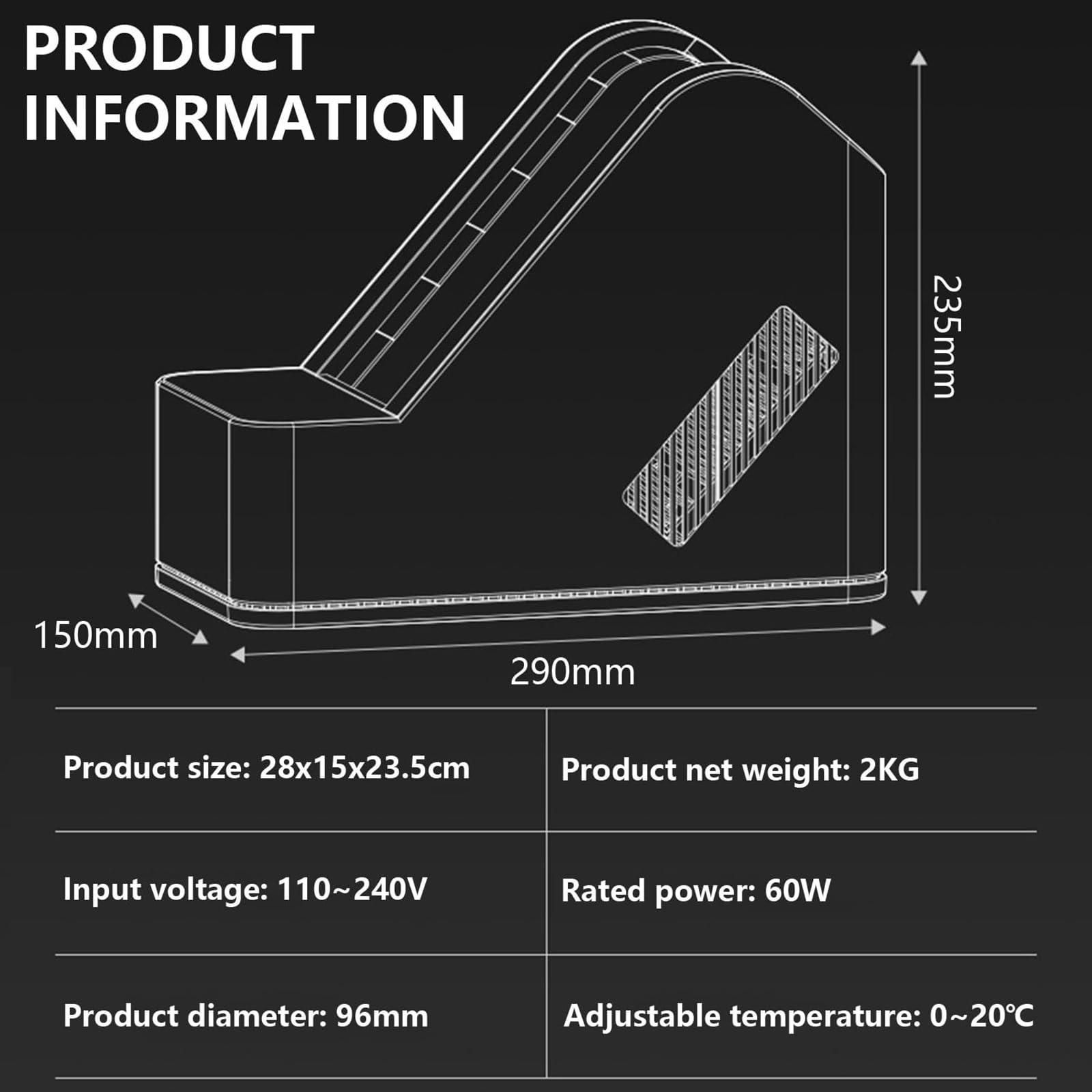 Refrigeratore di Bottiglie di Vino, Refrigeratore di Vino Elettrico da 750 Ml, Temperatura Regolabile 0-20 ℃, Diametro 96 Mm, Refrigeratore Senza Bottiglia A Bottiglia per Condividere Vino Fine con