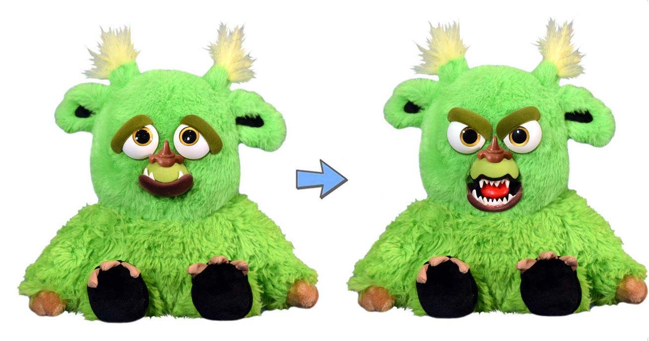 William Mark - Feisty Pets Monster: Green Grayson the Glutton Adorable Plush that Turns Feisty with a Squeeze