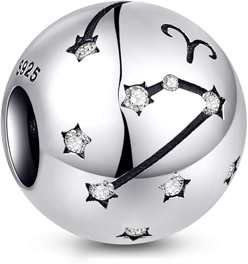 12 Zodiac Sign Birthday Charms - 925 Sterling Silver Charms Fits Women's Charm Bracelet & Necklace - Birthday Gifts for & Friends