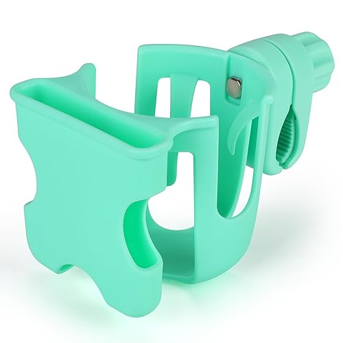 Accmor Portavasos 2 en 1 con soporte para teléfono, portavasos universal para silla de ruedas, accesorio para portavasos con ruedas, portavasos y