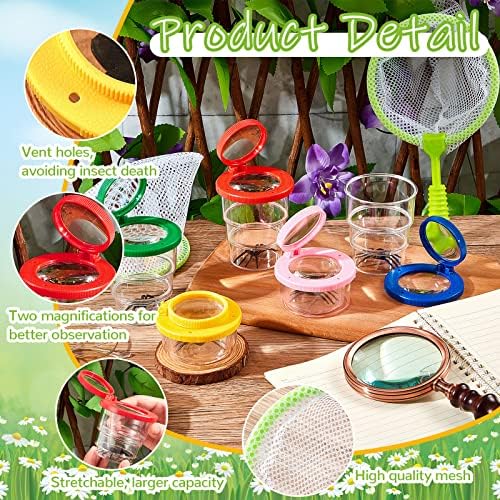 Jexine 50 Pcs Magnifying Insect Box Insert Bug Viewer Butterfly Net Bug Magnifier Container Critter Insect Cage for Kids Students Specimen Viewer Catcher Science Nature Exploration Observation Tools 3 61saVIisToL. AC