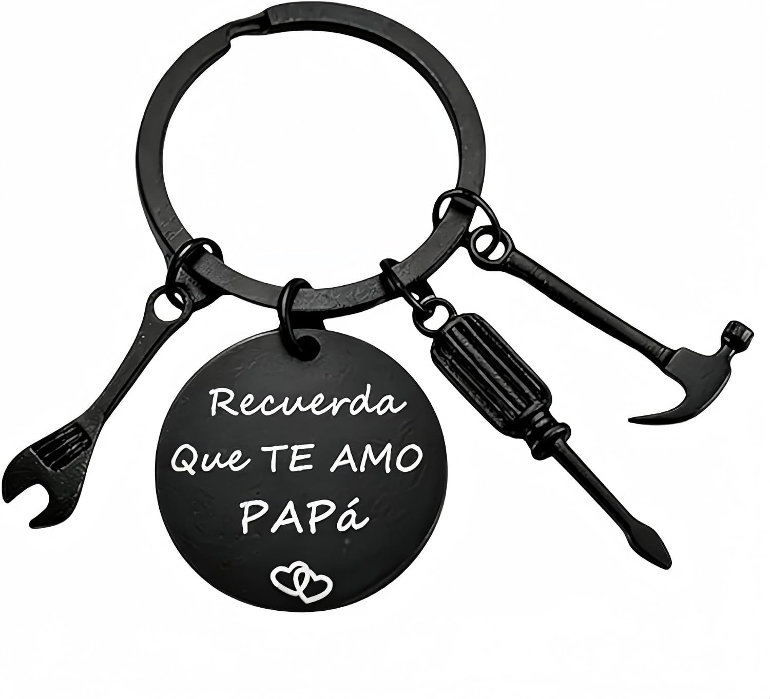 Stainless Steel Tool Dad Keychain Spanish 'Recuerda Que Te Amo Papá'Gift from Son Daughter for Father's Day Birthday