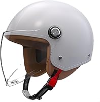 Vista 10 de Cascos Retro 3/4 de Motocicleta Medio, Aprobados por DOT Vintage Scooter Dirt-Bike Go-Kart Ciclomotor Bicicleta Eléctrica Ligeros Hebilla Rápida