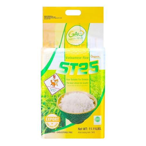 Gao Ngon Nhat ST25 Arroz blanco vietnamita saludable orgánico, arroz aromático fragante, arroz de grano largo, sin gluten, arroz sin colesterol,