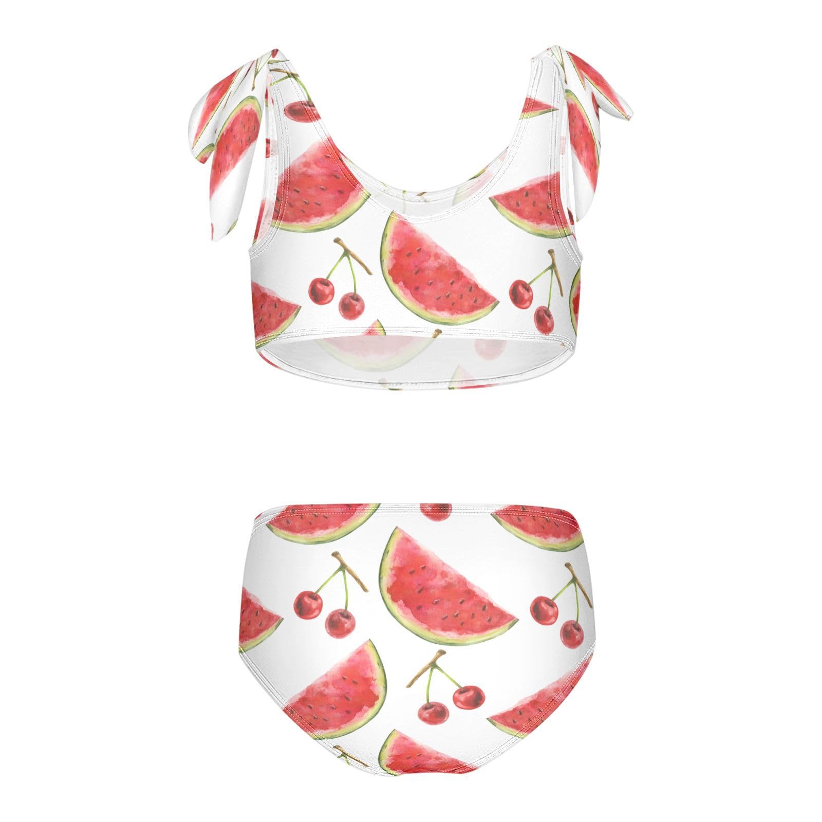 Dussdil Watermelon Fruits (33) Girls Swimsuits 2 Piece Swimwear Bikini Set Beach Bathing Suit for Summer Girl Kids 7-8T