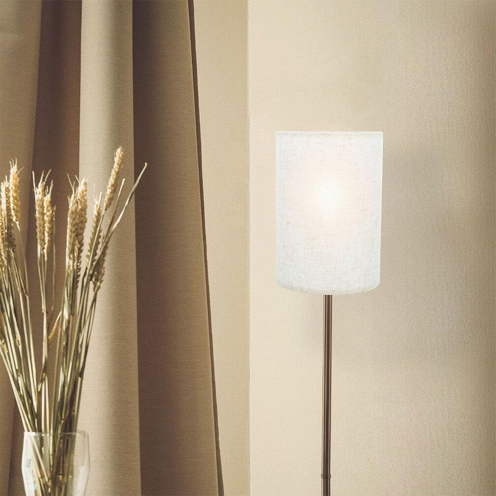 2pcs Vintage Small Lampshade Light Socket Linen Fabric Floor Lamp Shade for Indoor Use Drum Style Light Cover Eye-caring Design for Home Decor