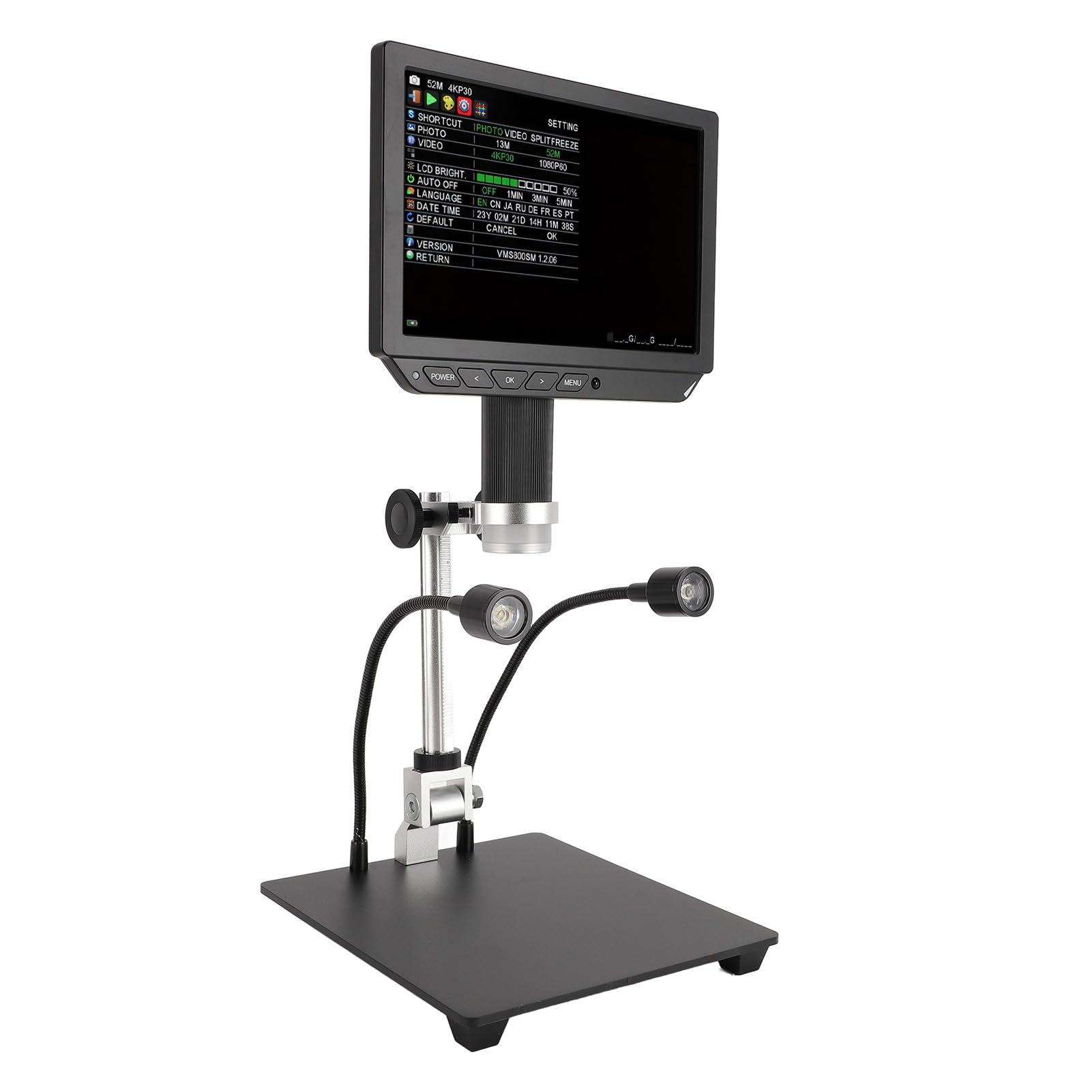Generic Microscopio Digital Portátil con Pantalla LCD de 8 Pulgadas y Resolución 4K para Reparación y Aprendizaje de Electrónica, Ideal para Estudiantes