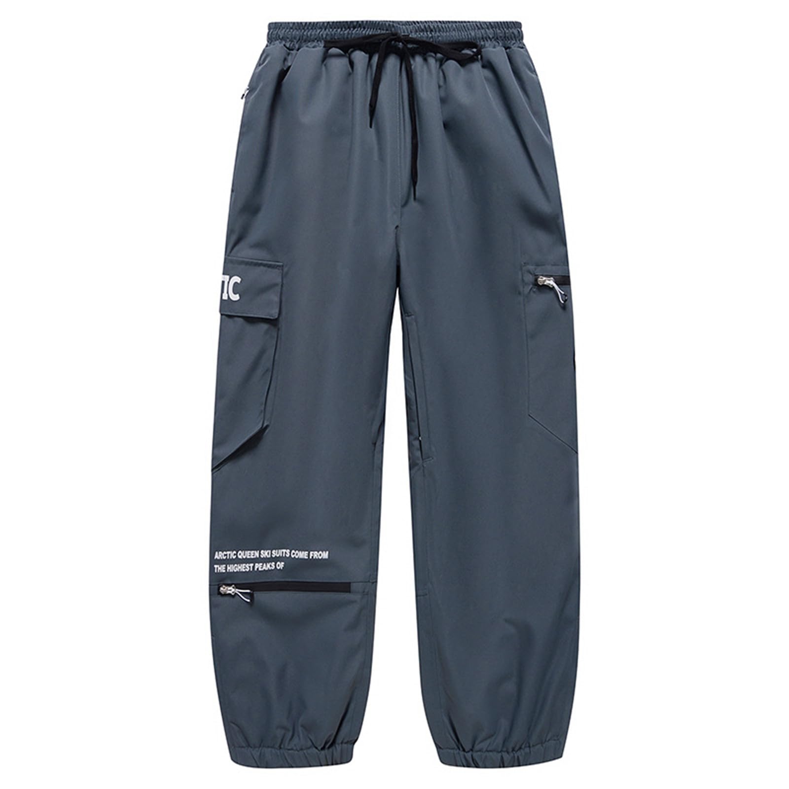 FUPODD Schneehose Damen Winter Wasserdicht Gummizug Atmungsaktiv Skihose Damen Herren Baggy Warm Snowboardhose High Waist Outdoor Thermo Skihosen Lang Weit Ski Hosen Für Männer Frauen Große Größen