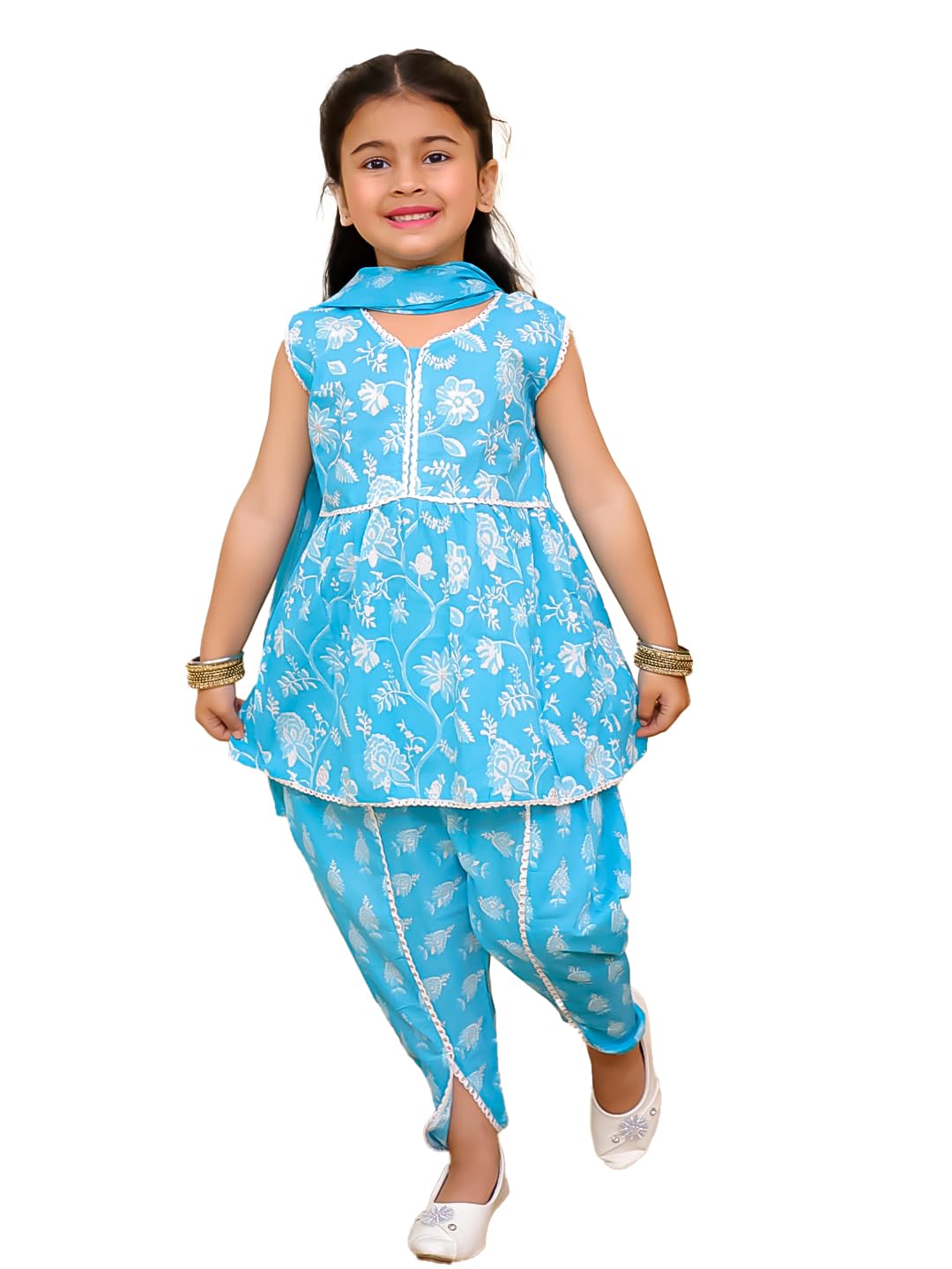 AJ DEZINES Kids Cotton Sleeveless Kurta Sharara Set for Girls - Festival Traditional Ethnic Wear - Floral Printed Pattern,... - Review, Price and Buying Guide