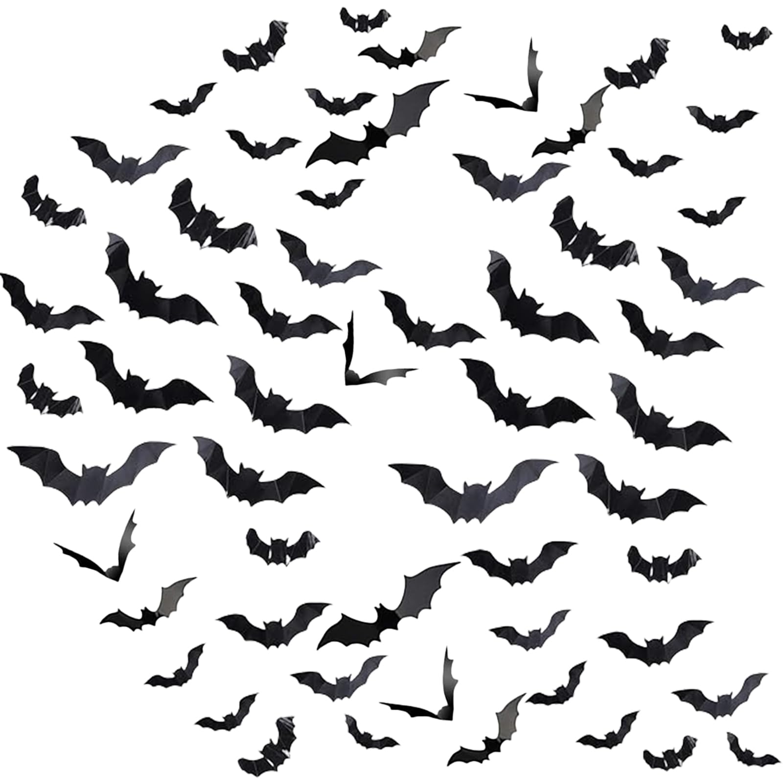 96pcs Halloween Decorations Bats,Black PVC Bats 3D Wall Sticker DIY 3D Halloween Party,Halloween Scary for Home Window Room Scary Halloween Sticker Party Supplies