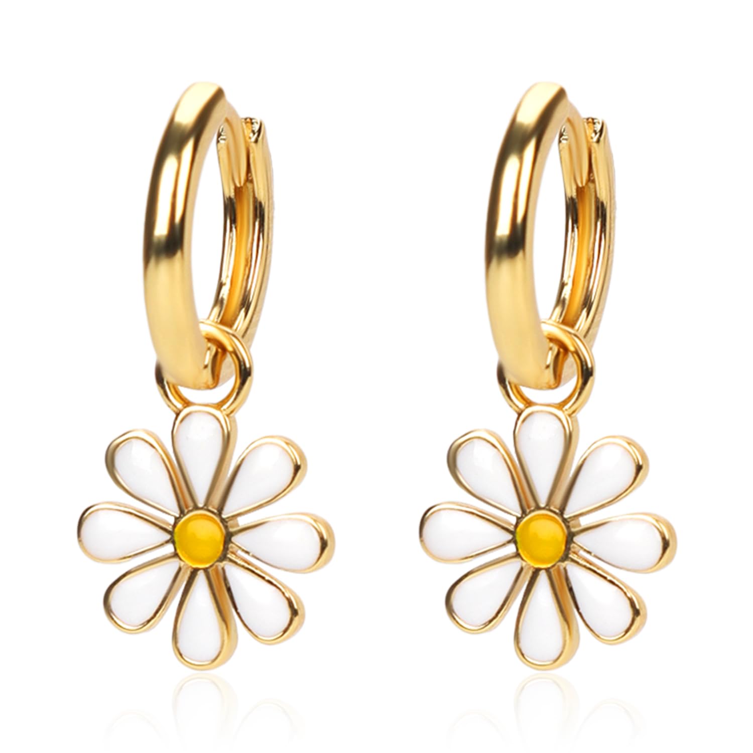 Blumenohrringe Gänseblümchen – Vintage-Design In Leuchtendem Gelb, Für Partys & Festivals