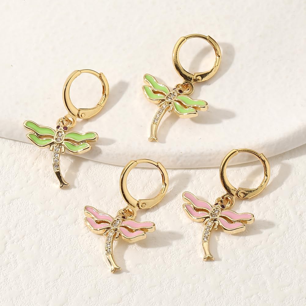 Dragonfly Dangle Earrings for Women 18k Gold Plated Dragonfly Earrings Christmas Holiday Birthday Gift for Girlfriend Wife Mother - Image 4