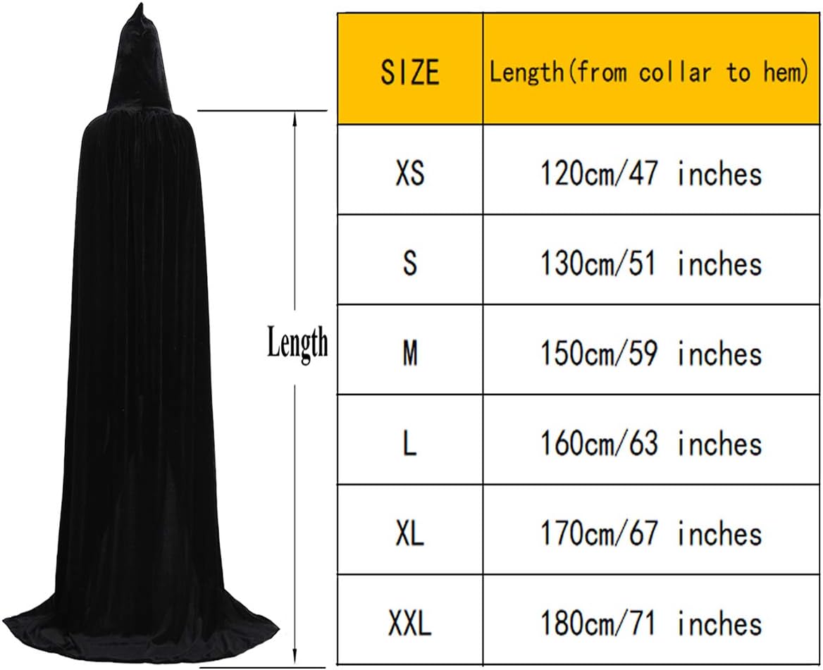ALIZIWAY Unisex Hooded Cloak Full Long Velvet Cape for Halloween Cosplay Costumes - Image 2