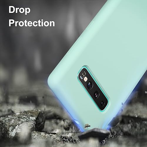 Vista 48 de E Segoi Funda diseñada para Galaxy S10 Plus de 6.4 pulgadas, S10+ de goma de gel de silicona líquida a prueba de golpes, cojín de forro de tela