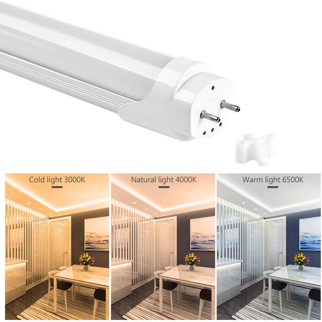 SET 10 Tubo Neon Led 120 cm 18W Attacco T8 Luce Bianco FREDDO 6000-6500 K 1980 Lumen Equivalente 200 Watt Copertura Opaca