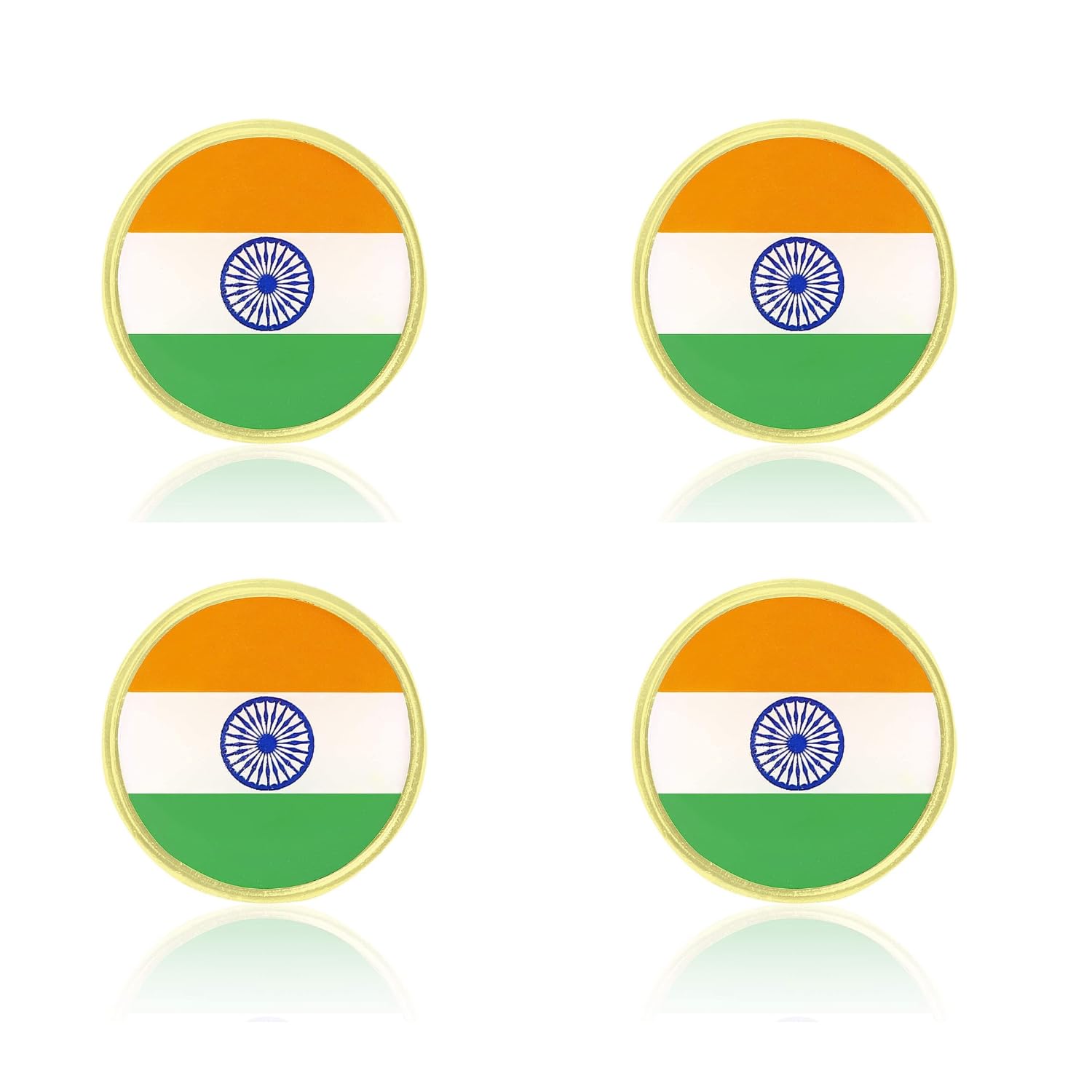 CZARDONIC Indian Flag Multicolored Non-Precious Metal with Gold Finish | For Mens and Womens | Lapel Pin/Brooch/Badge | For Clothes and Accessories (Round, Pack of 4) (B0CBRVBTH7) Amazon Price History, Amazon Price Tracker